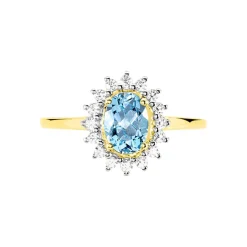 Bague Allande Or Jaune Topaze Et Oxyde De Zirconium