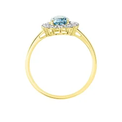 Bague Allande Or Jaune Topaze Et Oxyde De Zirconium