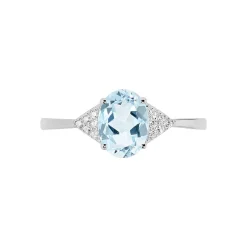 Bague Andreani Or Blanc Topaze Et Oxyde De Zirconium