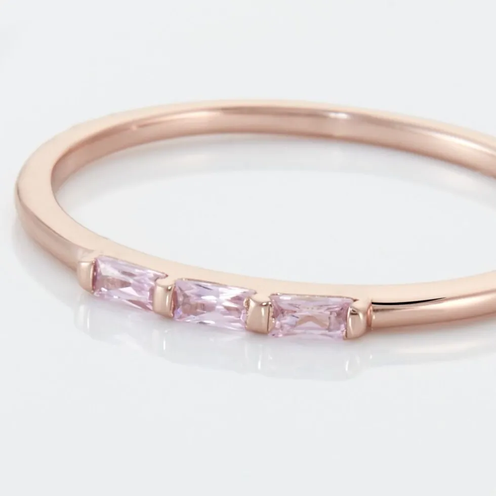 Bague Andrew Argent Rose Oxyde De Zirconium Rose