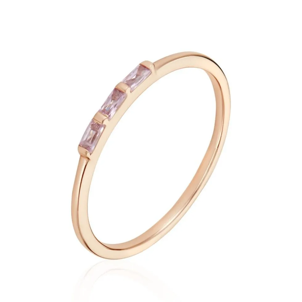 Bague Andrew Argent Rose Oxyde De Zirconium Rose