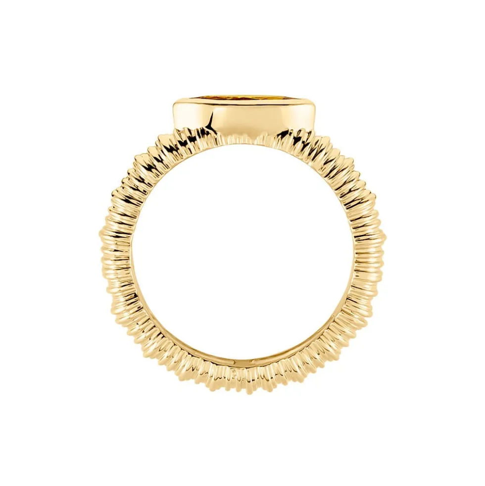 Bague Angelica Plaque Or Jaune Oxyde De Zirconium