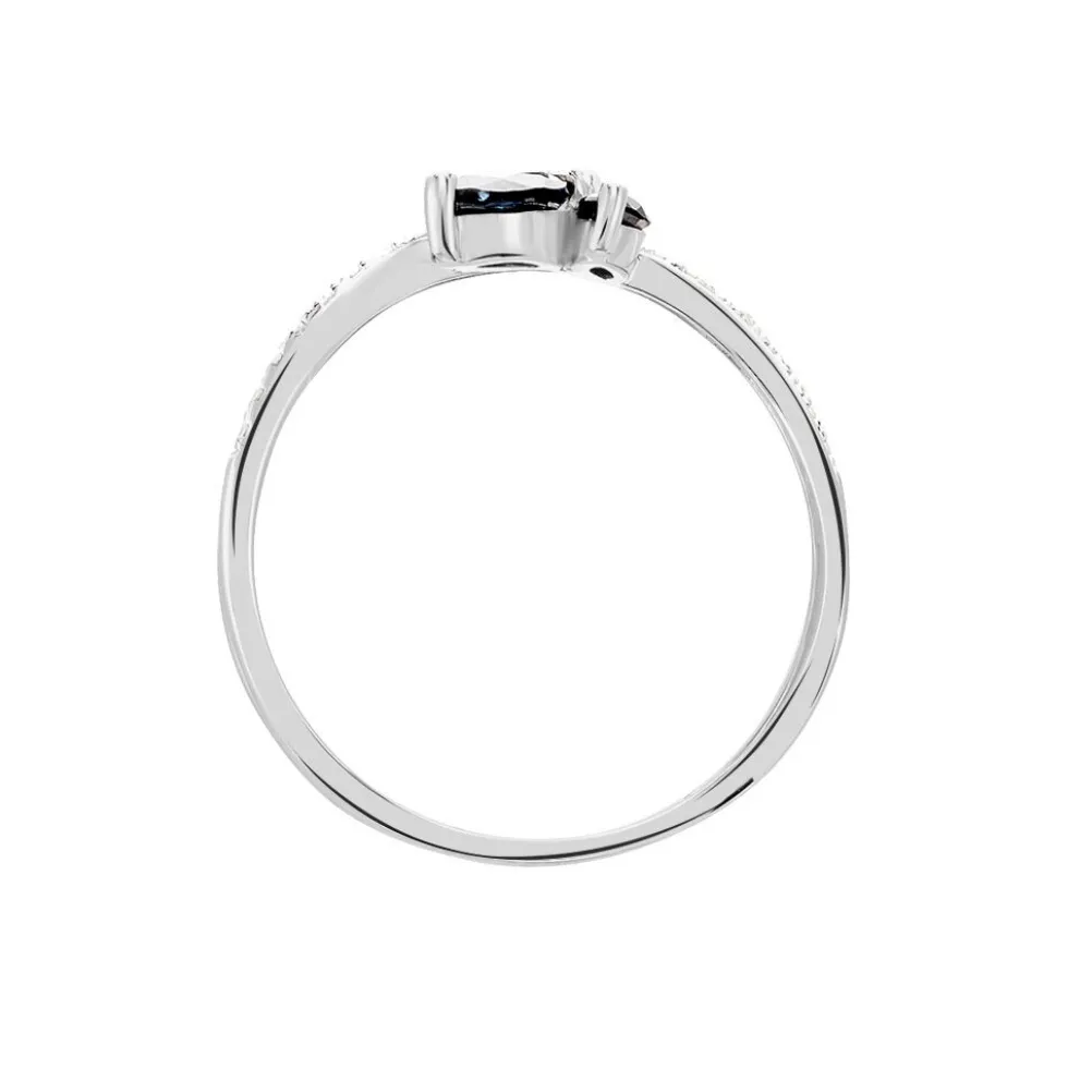 Bague Angie Or Blanc Saphir Diamant