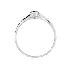 Bague Anja Or Blanc Saphir Et Diamant