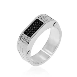 Bague Annastasia Acier Blanc
