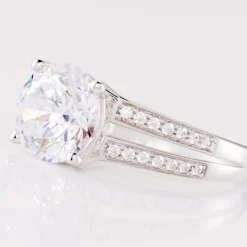 Bague Anthyme Or Blanc Oxyde De Zirconium