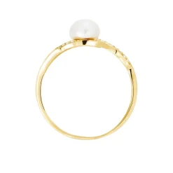 Bague Antoinette Or Jaune Perle De Culture Et Oxyde De Zirconium