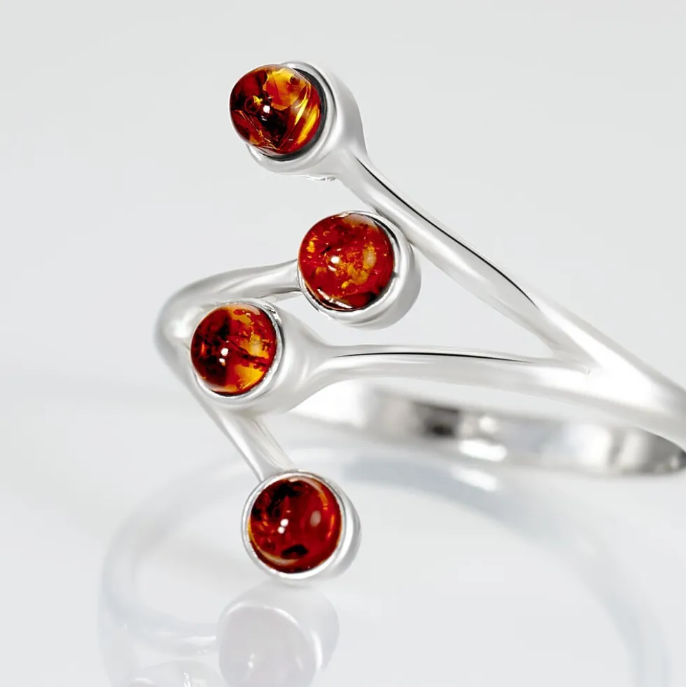 Bague Argent Blanc Accorus Ambre