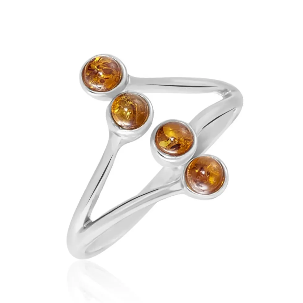 Bague Argent Blanc Accorus Ambre