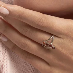 Bague Argent Blanc Accorus Ambre