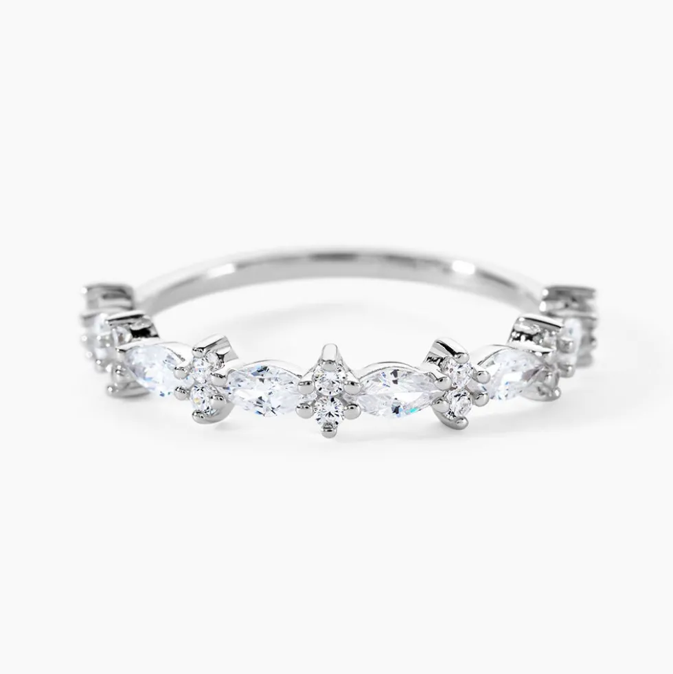 Bague Argent Blanc Eclat D'Aurore Oxydes De Zirconium