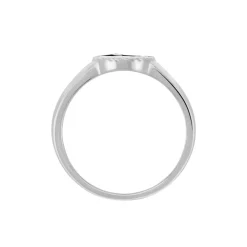 Bague Argent Blanc Lugus Email Et Oxyde De Zirconium