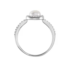 Bague Argent Blanc Suada Perle De Culture Oxyde De Zirconium