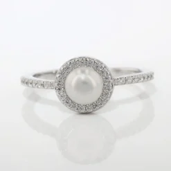 Bague Argent Blanc Suada Perle De Culture Oxyde De Zirconium
