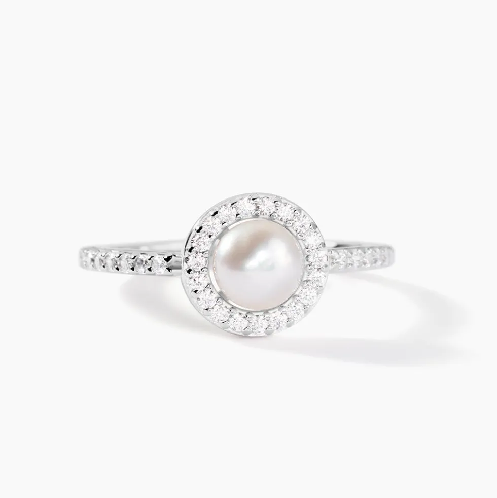 Bague Argent Blanc Suada Perle De Culture Oxyde De Zirconium