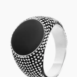 Bague Argent Blanc Tom Email Noir