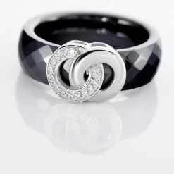 Bague Argent Blanc Valérie Oxyde De Zirconium Et Céramique