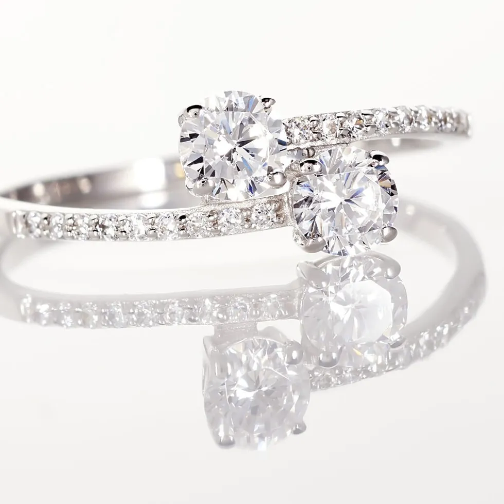 Bague Arista Or Blanc Oxyde De Zirconium