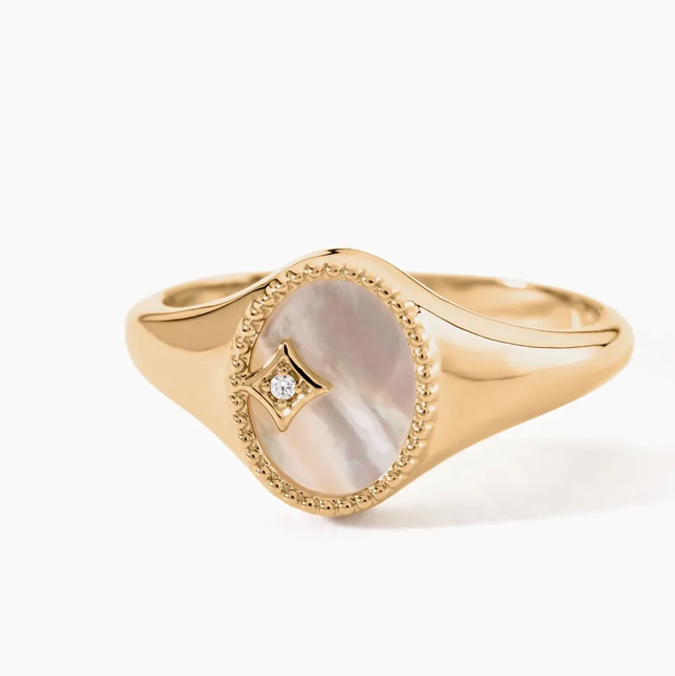 Bague Astria Plaqué Or Jaune Nacre