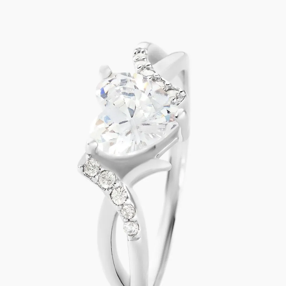 Bague Avalon Argent Blanc Oxyde De Zirconium