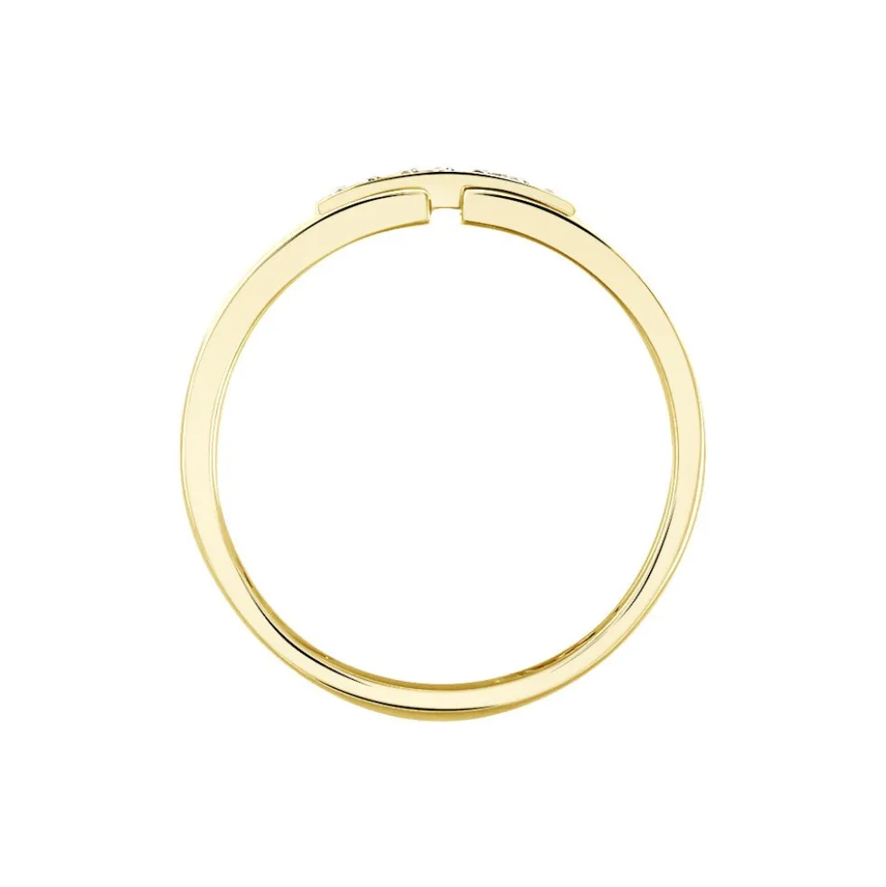 Bague Barrette Or Jaune Diamant