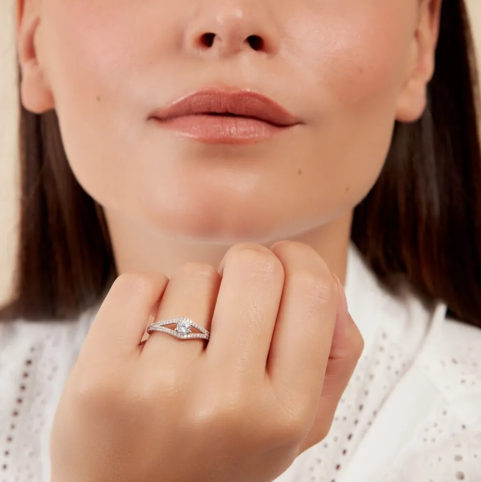 Bague Bernita Argent Blanc Oxyde De Zirconium