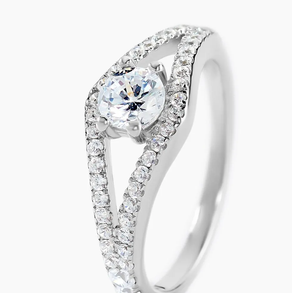 Bague Bernita Argent Blanc Oxyde De Zirconium