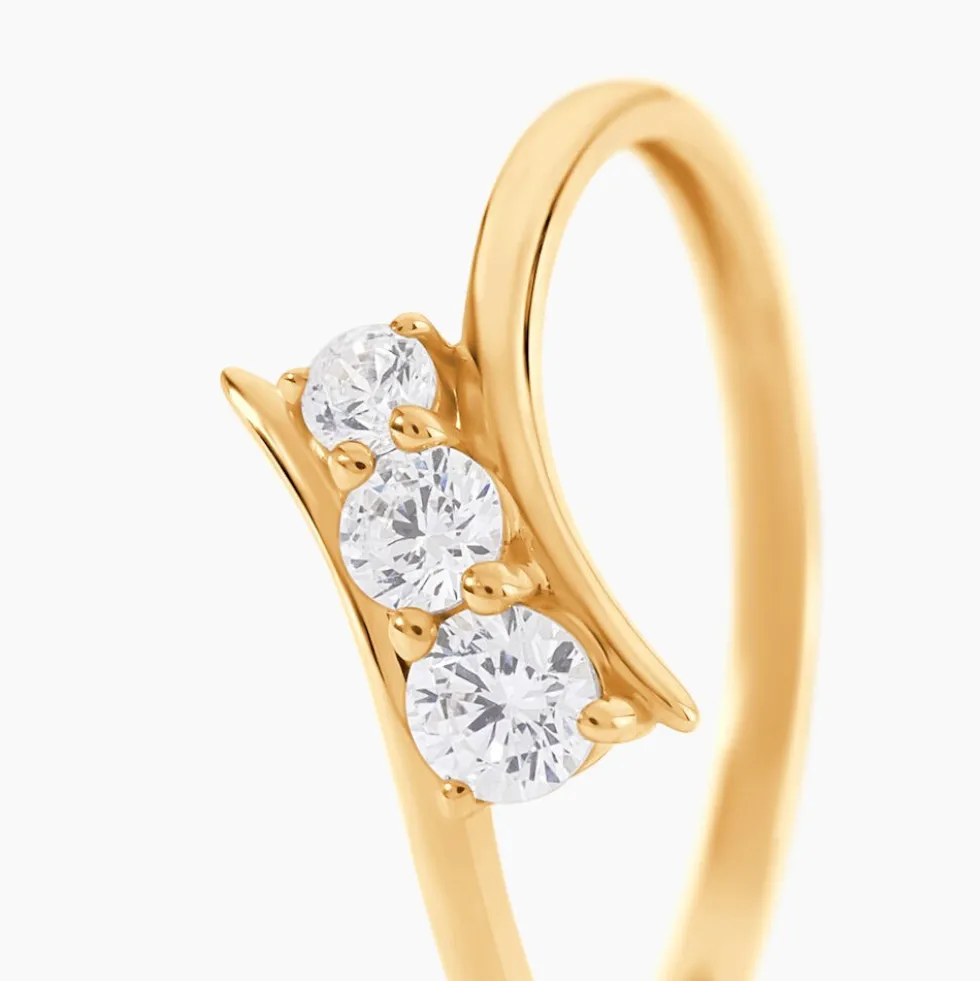 Bague Budur Or Jaune Oxyde De Zirconium