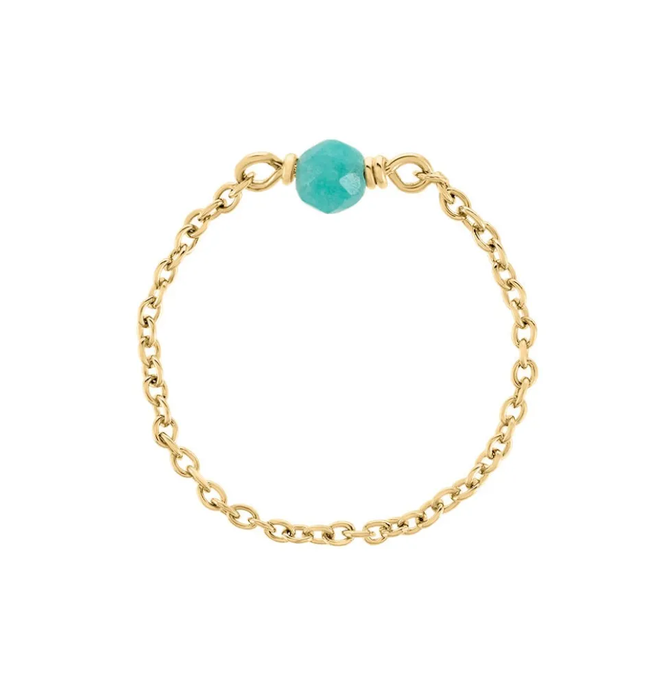 Bague Calliope Plaqué Or Doré Amazonite