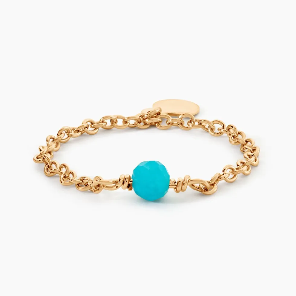 Bague Calliope Plaqué Or Doré Amazonite