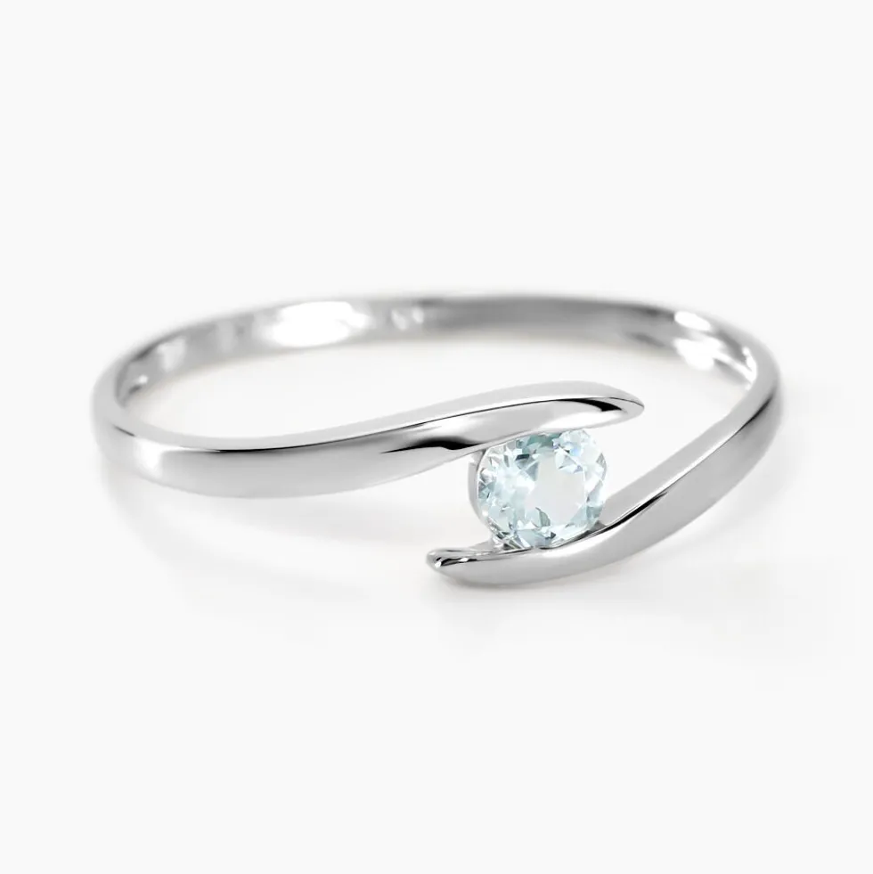 Bague Camilia Or Blanc Topaze