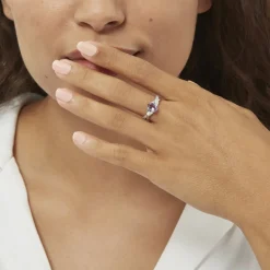 Bague Candice Or Blanc Amethyste