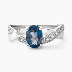 Bague Candice Or Blanc Topaze