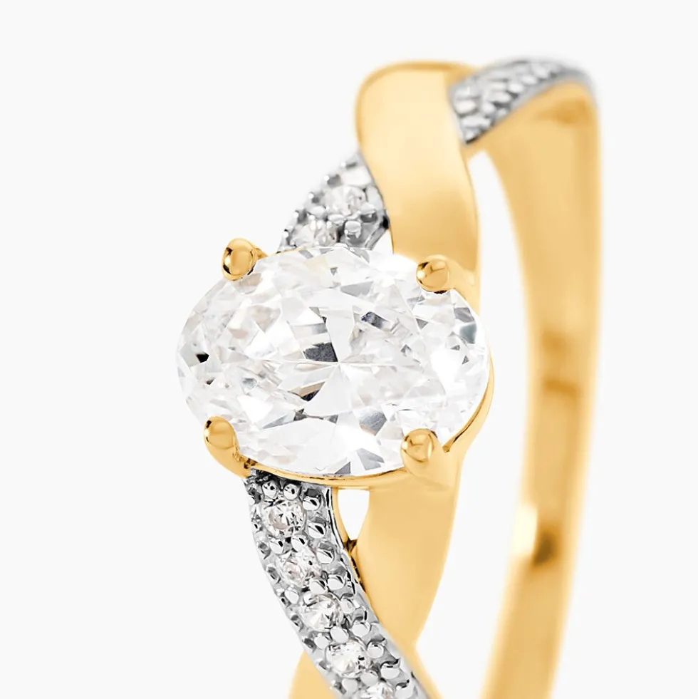 Bague Candice Or Jaune Oxyde De Zirconium