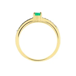 Bague Carlton Or Jaune Emeraude Diamant