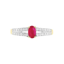 Bague Carlton Or Jaune Rubis Diamant