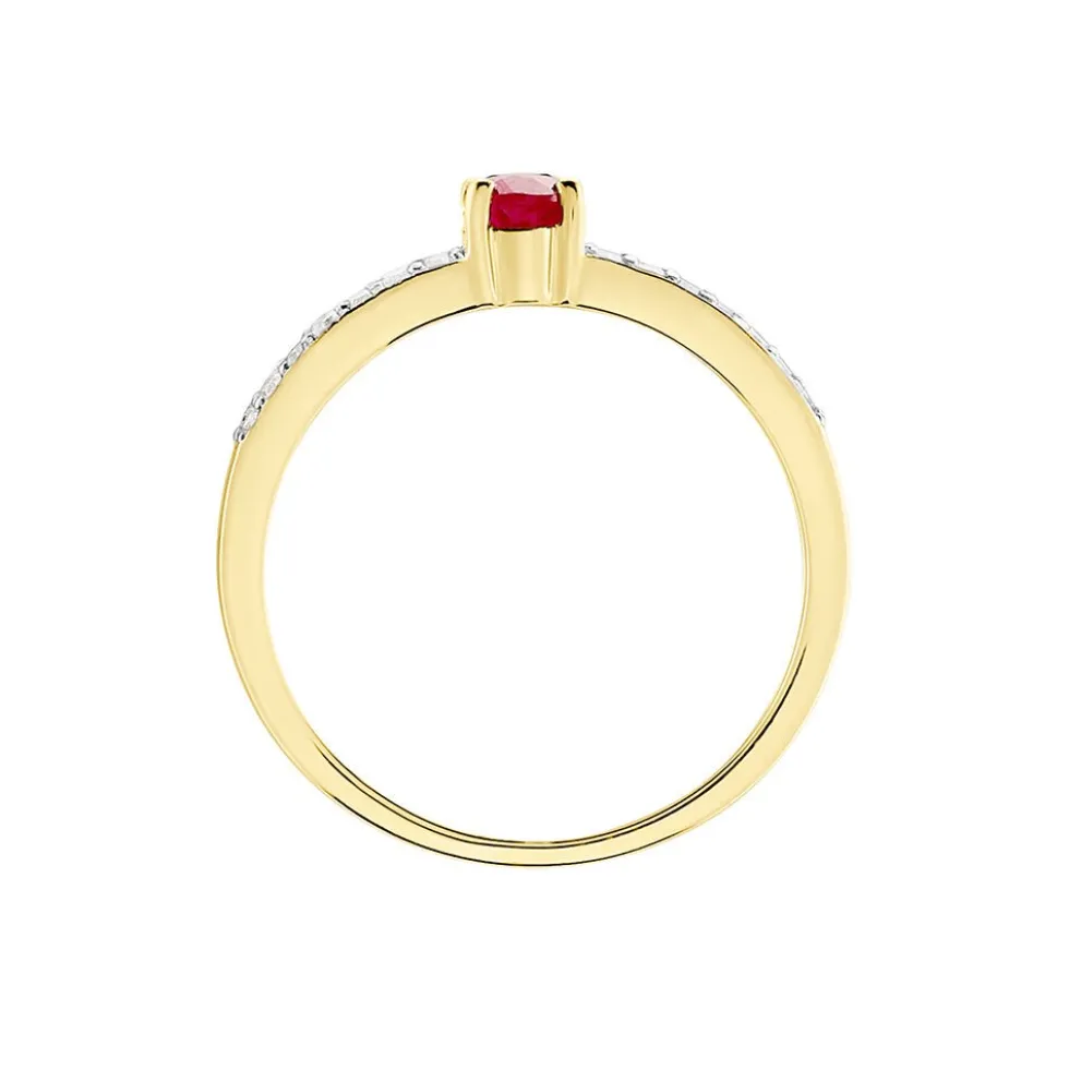 Bague Carlton Or Jaune Rubis Diamant