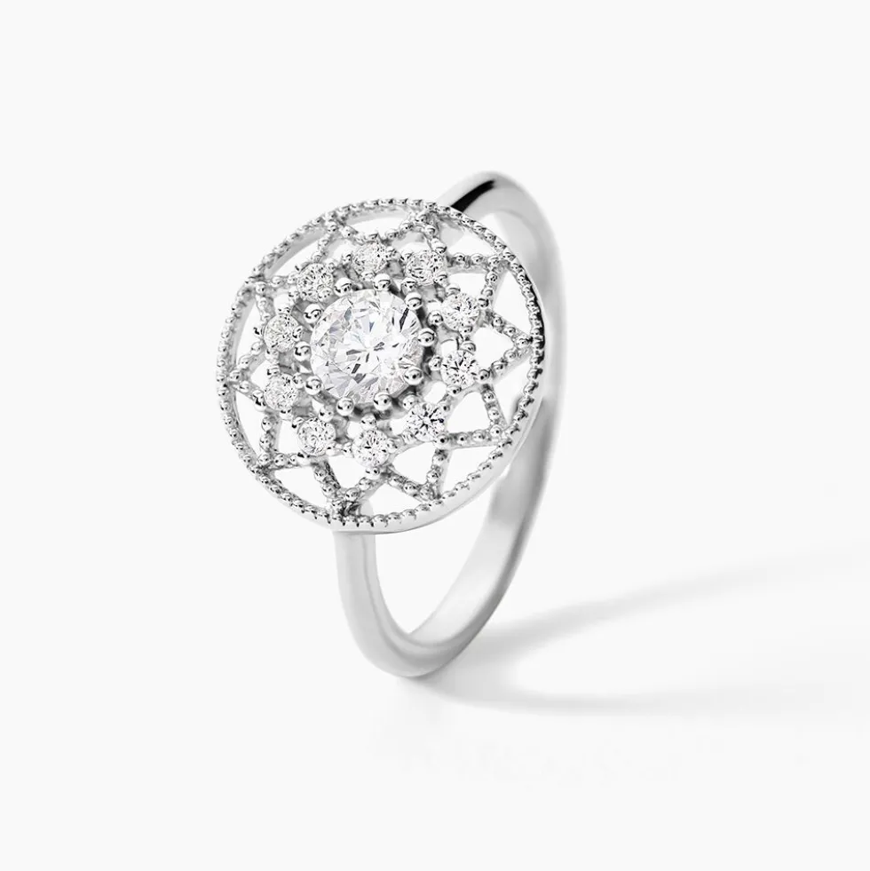 Bague Cassandria Argent Blanc Oxyde De Zirconium