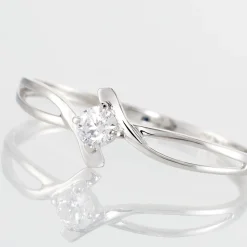Bague Chamirame Or Blanc Oxyde De Zirconium