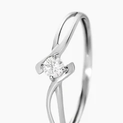 Bague Chamirame Or Blanc Oxyde De Zirconium