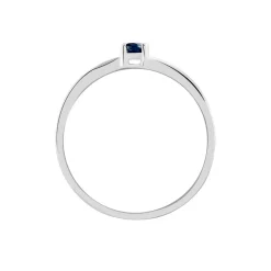 Bague Charmante Or Blanc Saphir Et Diamant