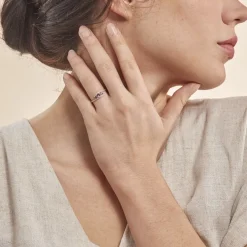 Bague Chloe Or Jaune Amethyste Et Oxyde De Zirconium