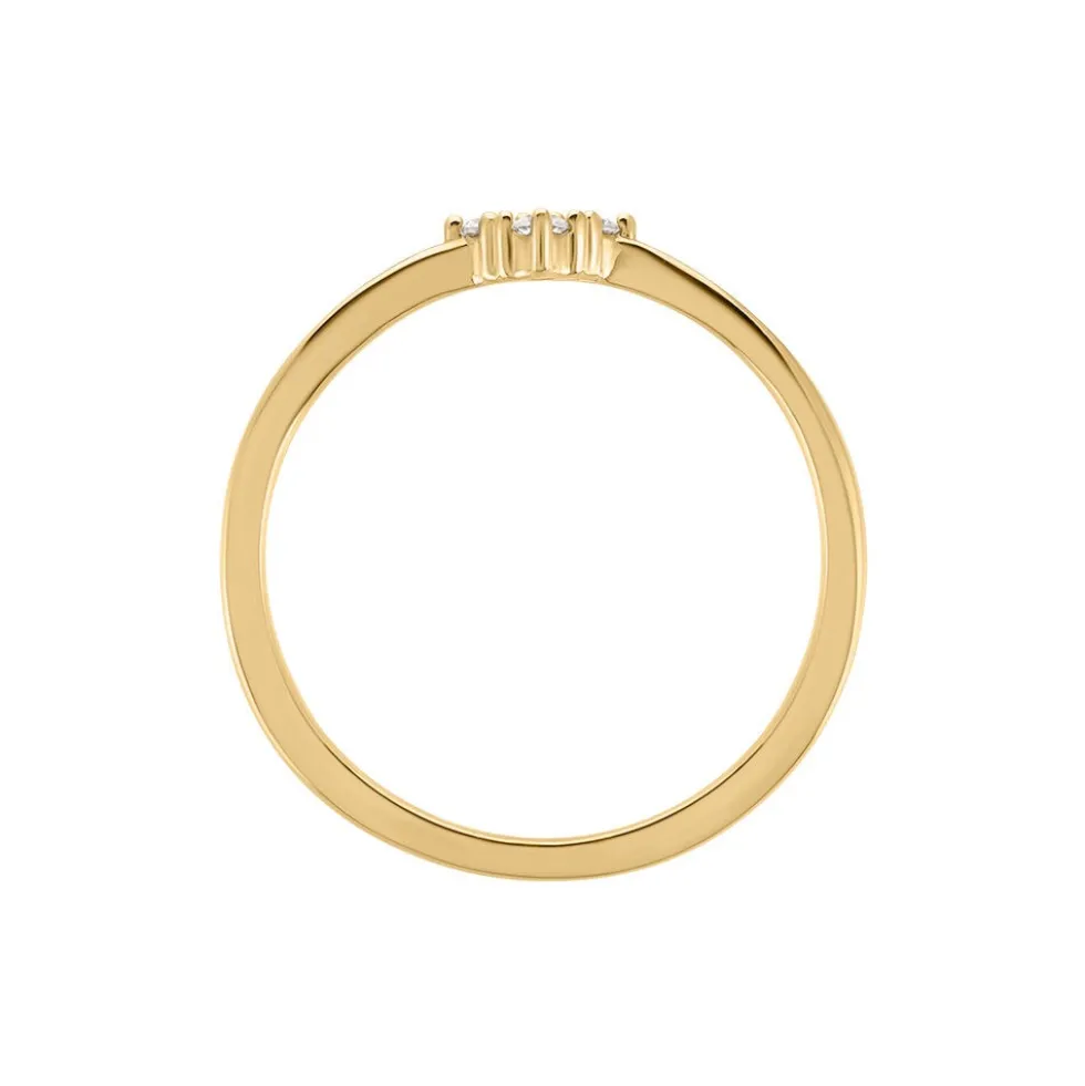 Bague éclat Perlé Plaqué Or Oxyde De Zirconium