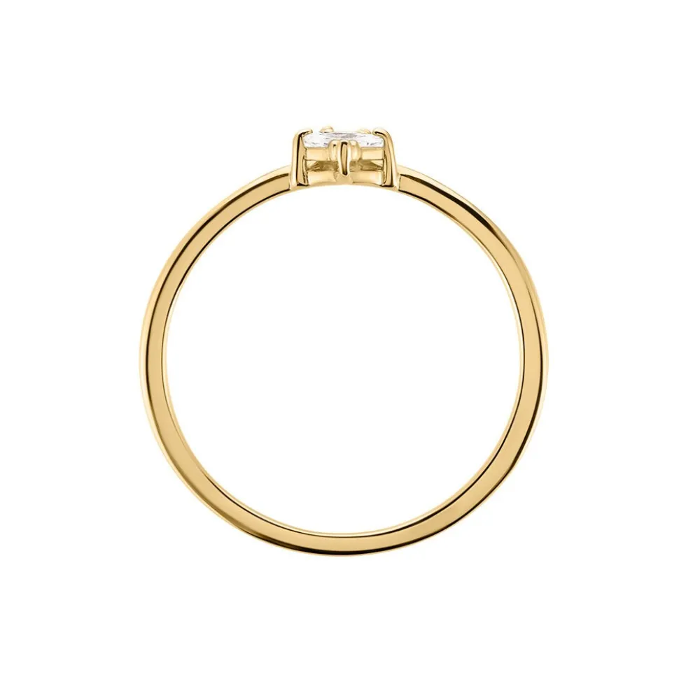Bague éclat Perlé Plaqué Or Oxyde De Zirconium