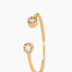 Bague éclat Perlé Plaqué Or Oxyde De Zirconium