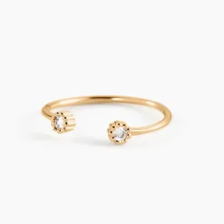 Bague éclat Perlé Plaqué Or Oxyde De Zirconium