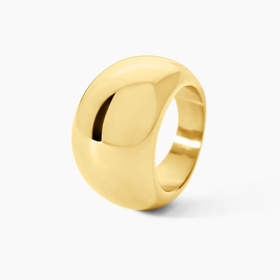 Bague Cleoria Acier Dore