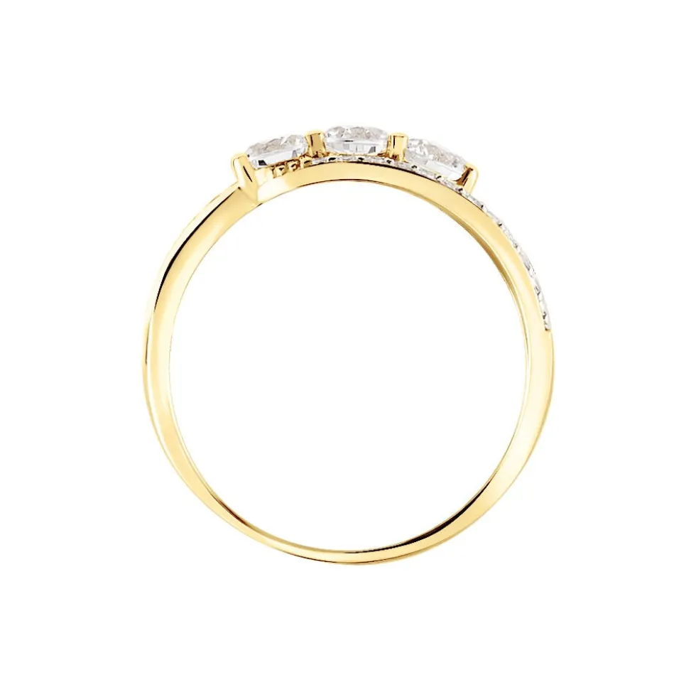 Bague Comete Or Jaune Oxyde De Zirconium