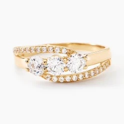 Bague Comete Or Jaune Oxyde De Zirconium