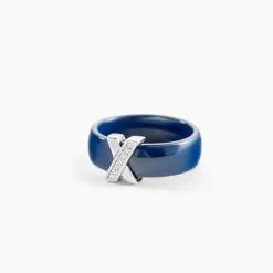 Bague Cronos Argent Blanc Céramique Oxyde